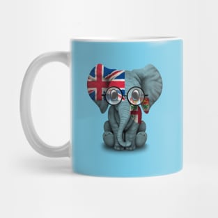 Baby Elephant with Glasses and Fiji Flag Mug